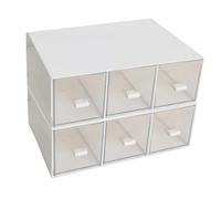 FUNSUEI 2 PCS 23 x 16.7 x 7.8 cm White Plastic Tea Storage Boxes, Tea Bag Holder, Makeup Organiser