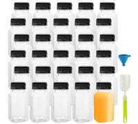 FUNSUEI 30 PCS 5oz/150ml Juice Shot Bottles with Lids, Plastic Empty Drink Bottles for Mini Fridge,Drink Shot Containers for Milk, Juice, and Other Beverages