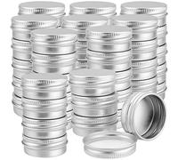 FUNSUEI 48 PCS 15ml Aluminium Jars with Screw Lid, Small Empty Metal Cans, Mini Empty Candle Metal Tins with Lids for Lotion, Cream, Lip Balm