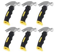 FUNSUEI 6 PCS 8 oz Mini Hammer, Metal Small Craft Hammers, Carbon Steel Hammer for DIY Projects in Home and Office, Yellow