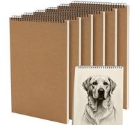 FUNSUEI 6 PCS A4 Sketchbook Hardback, 30 Sheets 160gsm Spiral Bound Sketch Book, A4 Hardback Drawing Pad, Landscape Sketchbook for Painting and Sketching