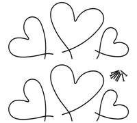 FUNSUEI 6 PCS Metal Heart Wall Art, Black Love Hearts Decor with screws