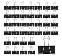 FUNSUEI 60 PCS Large Bulldog Clips 51mm (2 Inch) - Metal Big Binder Clips for Office Documents, Papers & Photo Organization, Home - Foldback Metal Paper Clamps, Black