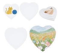 FUNSUEI 8 PCS 4 Size Heart Shaped Stretcher Frame Canvas, Large Cotton Heart-Shaped Stretched Canvas Set for Acrylic Painting, Watercolour, (15 & 20 & 25 & 30) CM