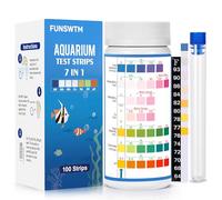 FUNSW 7 in 1 Aquarium Test Strips, Fish Tank Test Kit,Freshwater Saltwater Aquarium Water Test Kit to Detect pH Nitrite Nitrate Chlorine Carbonat