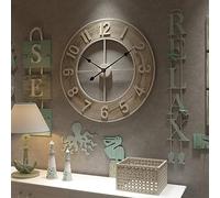 Funtabee® 60cm/24in 3D Large Oversized Wooden Wall Clock Vintage Rustic Clock, Silent Non-ticking, Farmhouse Clock,Wood Wall Clock