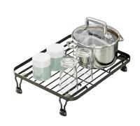 Funtabee® Expandable Dish Drying Rack - Compact Rustproof Steel Dish Drainer for Small Kitchens, Over Sink Dish Rack with Non-Slip Feet (35x 28cm)