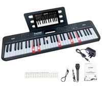 Funtaki 61-Key Electronic Keyboard Piano for Adults Kids with Light Up Keys, MIDI Connectivity & Learning Modes - Perfect Beginner Piano (black)