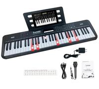 Funtaki 61-Key Electronic Keyboard Piano for Adults with Light Up Keys, 61 Compact Keys Digital Pianos - Perfect Beginner Piano Black