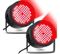 Funtery 2 Pcs Bright Halloween Strobe Light 88 LEDs Flash Party Lighting Sound and Speed Modes Flashing Stage Lights for Christmas Birthday Party Room Dance DJ Bar Karaoke Show Wedding(Red)