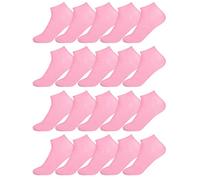 Funtery 20 Pairs Ankle Socks for Girls Breathable Low Cut Athletic Sock Dry Fit No Show Soft Pastel Socks for Cheerleader, Pink, M