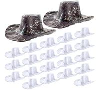Funtery 20 Pcs XXL Cowboy Hat Cover Plastic Hat Rain Cover Clear Dust Waterproof Hat Protectors for Storage Keep from Rain Snow, Clear, One Size