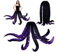 Funtery Women Octopus Costume Halloween Octopus Tentacles Dress Sea Witch Costume for Adults Cartoon Cosplay Party, Classic, Medium