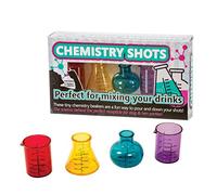 Funtime Gifts Plastic Glasses Chemistry Shots, Multi-Colour, 4 Count (Pack of 1)