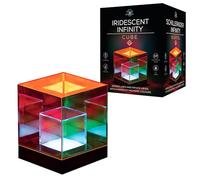 Funtime Gifts Iridescent Infinity Cube Light - Mesmerising Colour-Changing Acrylic Display, Ambient Mood LED Lamp for Home & Office, USB or Battery Powered
