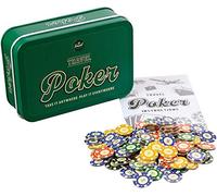 Funtime Gifts Travel Poker Compact Portable Pocket Sized Game Tin Set Gift, multi-coloured, PL7440