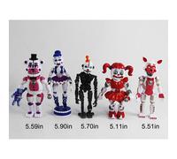 (Funtime Version) FNAF Five Nights At Freddy's Mini Action Figures Toys Model Funtime Rockstar Glamrock Withered Nightmare Freddy Foxy Bonnie Chica