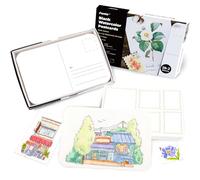 Funto Blank Watercolor Paper Postcards, 100% Cotton, 28 Sheets Cards + 2 Sheets Watercolor Stamps, 4"x6", 140lb/300gsm, Acid-Free Heavyweight Art Paper for Thank You Notes, Greeting Cards