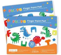 Funto Finger Paint Pad for Kids, 60 sheets total, 12”x16'', 2-Pack, Toddler Painting Supplies, Tempera Paint Pad for Kids, Art Paper for Finger Painting, Drawing & Art Supplies