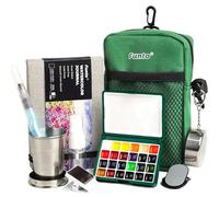 Funto Mini Watercolor Paint Set, 24 Colors Premium All-in-One Travel Kit with Shoulder Bag, Watercolor Notebook, Watercolor Brush, Painting Cup and Magnetic Grip