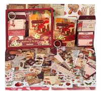 Funto Scrapbooking Kit(123 PCS), Warm Mail Series-Mushroom in The Wind, Perfect for Bullet Scrapbooking Materials, Planner DIY Arts Craft Collage