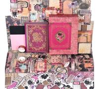 Funto Scrapbooking Kit (185 PCS), Medieval Chapter- Rose Garden, Perfect for Bullet Scrapbooking Materials, Planner DIY Craft Collage