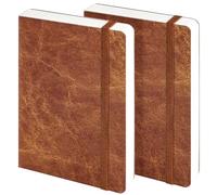 Funto Watercolor Journal, 7.5x5", 2 Packs, 44 Pages Each, Cold-Pressed 100% Cotton, Pearlescent PU Leather Brown Cover, Art Supplies for Mixed Media