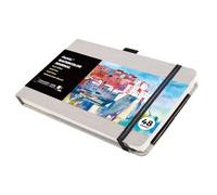 Funto Watercolor Journal, 8.5x5.5, 48 Pages, Cold-Pressed, Inner Paper Pocket and Elastic Band, Art Supplies for Mixed Media