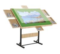 FUNTOK 2000 Pieces Jigsaw Puzzle Table for Adults, Adjustable Height & Tilting Angle Wooden Puzzle Board with Legs, 6 Sorting Drawers & Cover, Portable Puzzle Desk Birthday Present