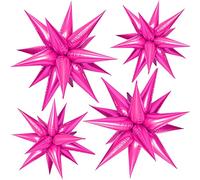 FUNTOOB Hot Pink Balloons Star Foil Balloons Star Metallic Foil Cones Balloon 50pcs Starburst Balloon for Birthday Baby Shower Graduation Disco Party Decorations Supplies（50Pcs）