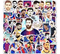 FUNTOOB Soccer Star Player Stickers 50pcs, Football Star Stickers for Adults Boys Girls Teens, Vinyl Waterproof Sticker for Water Bottles Laptop, Soccer Sticker Party Favors Gift for Football Fans