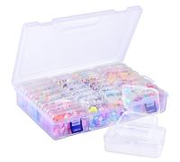 Funtopia Clear Bead Organizer Set, 30 Pcs Small Plastic Containers with Lids, 2 Sizes Rectangle Transparent Organizer Box for Arts Crafts, Jewelry, Diamonds, Screws, and Small Parts