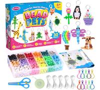 Funtopia Pony Beads, 1500+ Craft Kit for Kids, Kandi Keychain Making