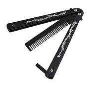 Funtuan Dragon Totem Stainless Steel Practice Butterfly Knife Trainer and Comb Knife Trainer (Black) 1