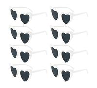 FUNUPUP 8 Pairs Heart Shaped Sunglasses Love Heart Glasses for Women's Bachelorette Party (White)