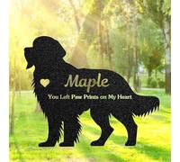 funuricc Personalised Golden Retriever Memorial Plaque, Goldie Garden Statue, Metal Pet Grave Marker, Pet Memorial Gift, Engraved Dog Name Sign, Remembrance Sign, Outdoor Dog Tombstone Headstone