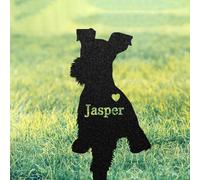 funuricc Personalised Pet Memorial Gifts, Schnauzer Memorial Plaques Outdoor Garden Decor, Metal Pet Grave Marker, Engraved Dog Name Plaque, Miniature Schnauzer Remembrance Sign, Dog Tombstone