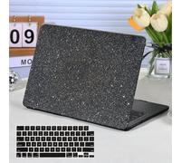 Funut for MacBook Pro 14 inch Case M5 2026 M4 2025 M3 M2 M1 2024-2021 A3427 A3426 A3434 A3112 A3185 A3401 A2918 A2992 A2779 A2442, Glitter Leather Hard Shell Case +Keyboard Cover, Shiny Gray