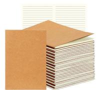 Funvalley Surperfect 16 Pcs Blank Cover A5 Lined Notebook College Ruled Subject Notebooks 30 Sheets/60 Pages Kraft Paper Handwritten Notes Multipack Travel Journal Notebook for Diary,Office,School
