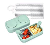Funvalley Surperfect 5PCS Travel Baby Suction Plate - Non Slip Silicone Baby Plate,Portable Suction Baby Divided Plates Feeding Set with Travel Bagl