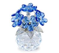 Funvalley Surperfect Blue Crystal Forget Me Not Flowers,Sympathy Glass Flowers Crystal Decoration for Home,Handmade Glass Flower Figurine for Office Tabletop Collectibles