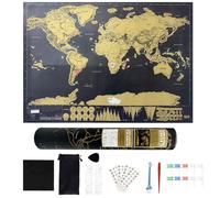 Funvalley Surperfect Scratch Off World Map, Travel Scratcher Journal Wall Art, Black and Gold, Matte Finish, 16.54 x 11.81 inches, Travel Map, MAPS