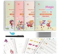 funvce Magic Practice Copybook for kids, 4 Pack Calligraphy Set with Handwriting Pens for Beginners, Children Tracing Workbook for Drawing,Math,Numbers,English Alphabet