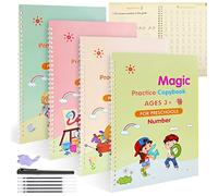 funvce Magic Practice Copybook for kids, 4 Pack Calligraphy Set with Handwriting Pens for Beginners, Children Tracing Workbook for Drawing,Math,Numbers,English Alphabet (Large)