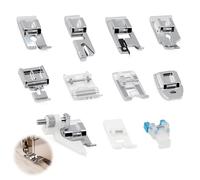 Funver 11 Pcs Sewing Machine Presser Feet Set, Universal Low Shank Presser Foot Kit with Walking Foot Compatible for Brother, Singer, Janome, Babylock Household Sewing Machines