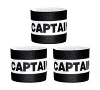 Funver 3Pcs Black Captain Armbands for Soccer, Adjustable Elastic Leader Football Arm Bands with Anti-Slip Design, Breathable Nylon Sport Armband for Football Rugby Basketball Youth Adults Kids