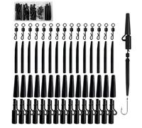 Funver 60 Pcs Carp Fishing Safety Lead Clips Kit with Anti Tangle Sleeves Tail Rubbers & Quick Change Swivels for Small Medium Weights, Fishing Tackle Set Complete Action Pack in Storage Box