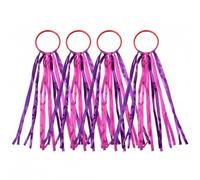 Funver 6PCS Rainbow Dance Ribbons, 45cm Colorful Gymnastics Rhythm Ribbons with Sticks, Sensory Streamers for Performance Training and Creative Movement Play (Purple+Pink)
