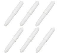 Funver 6pcs Spring Loaded Toilet Paper Holder Replacement Rods, 16cm Plastic Toilet Tissue Roll Insert Spindle Tube Bar with Adjustable Spring Mechanism for Standard Bathroom Fixtures White