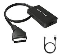 Funver SCART to HDMI Converter Adapter with Built-in Cable, Full HD 1080P/720P Video Audio Sync USB Powered Plug and Play for Sky STB DVD Player VHS Xbox PS3 Blu-ray Monitor Projector HDTV